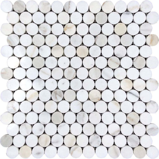 MIR Mosaic Tuscany Circle 1.2 x 1.2 11.2" x 11.5" Marble Mosaic