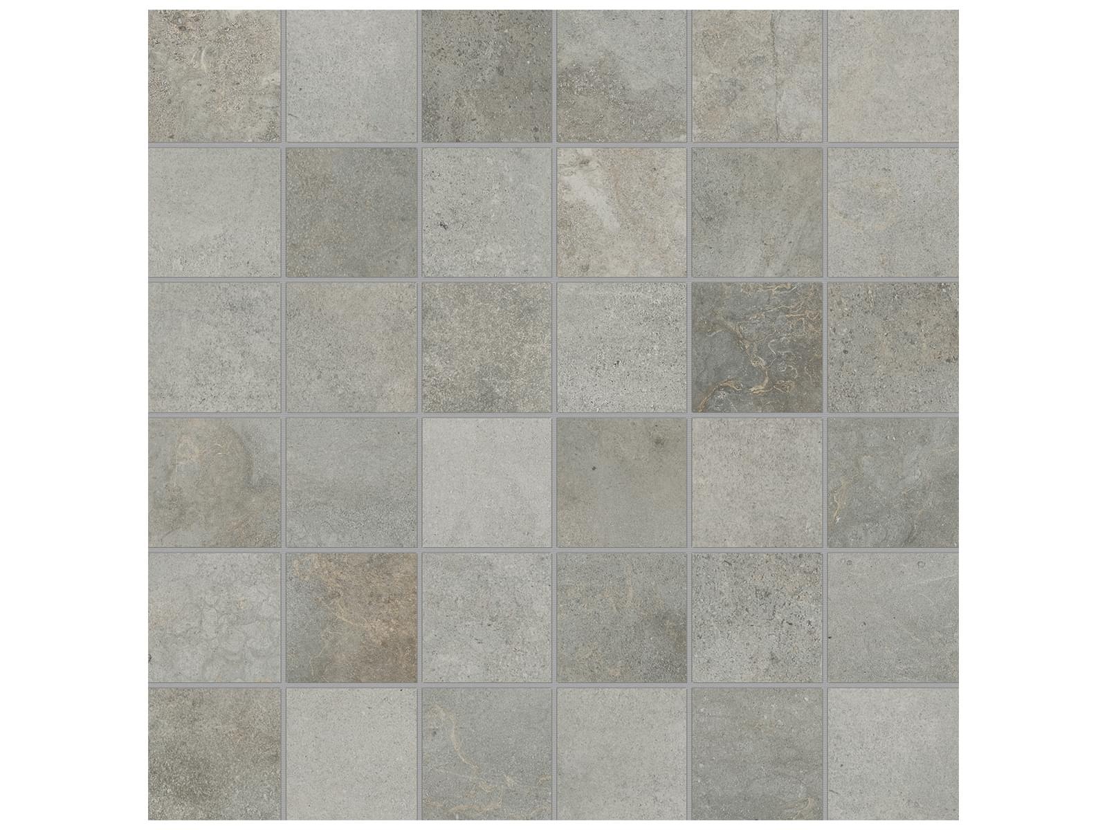 Anatolia Ceraforge 2 x 2 11.77" x 11.77" Porcelain Mosaic Chromium