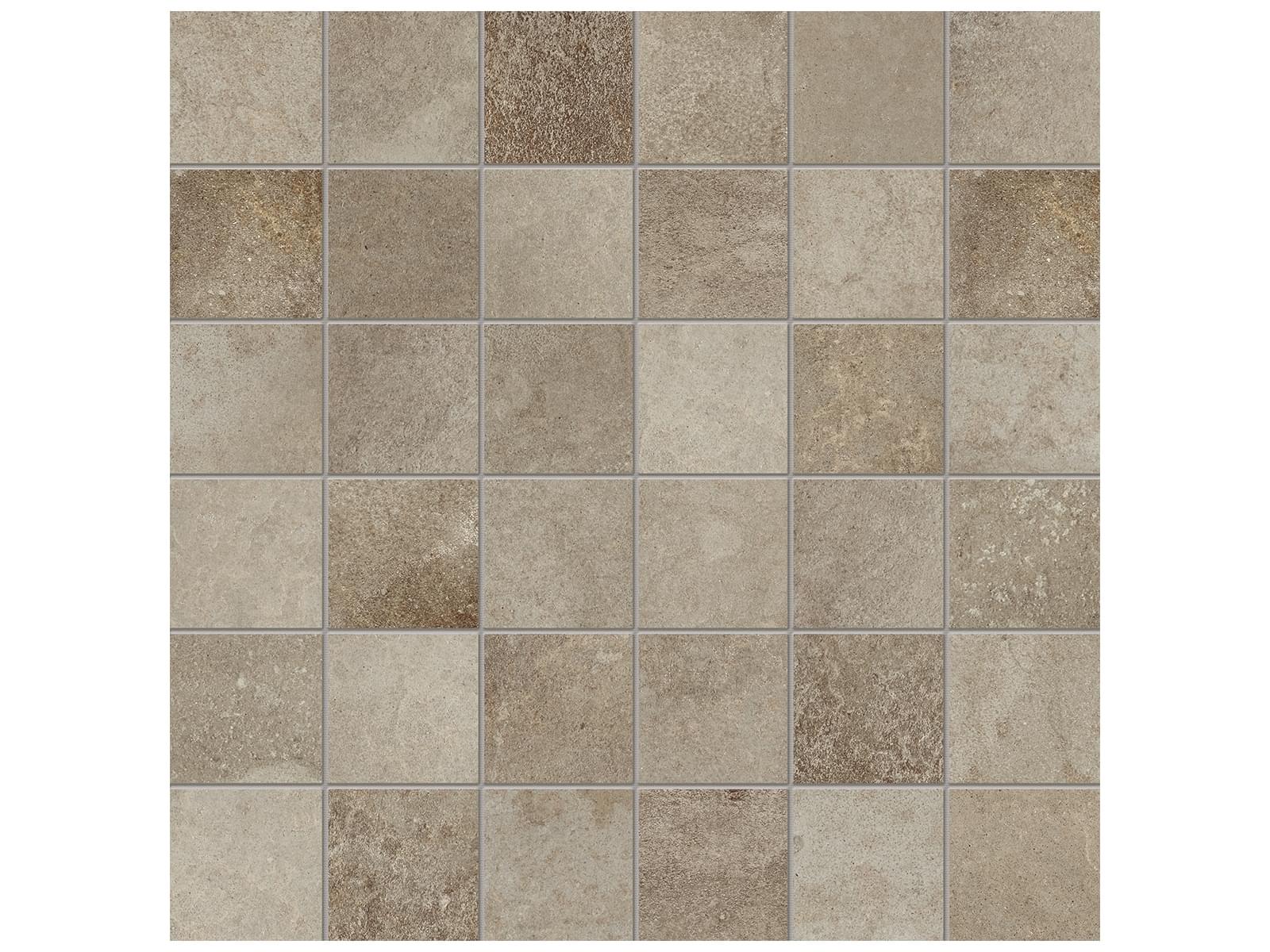 Anatolia Ceraforge 2 x 2 11.77" x 11.77" Porcelain Mosaic Titanium