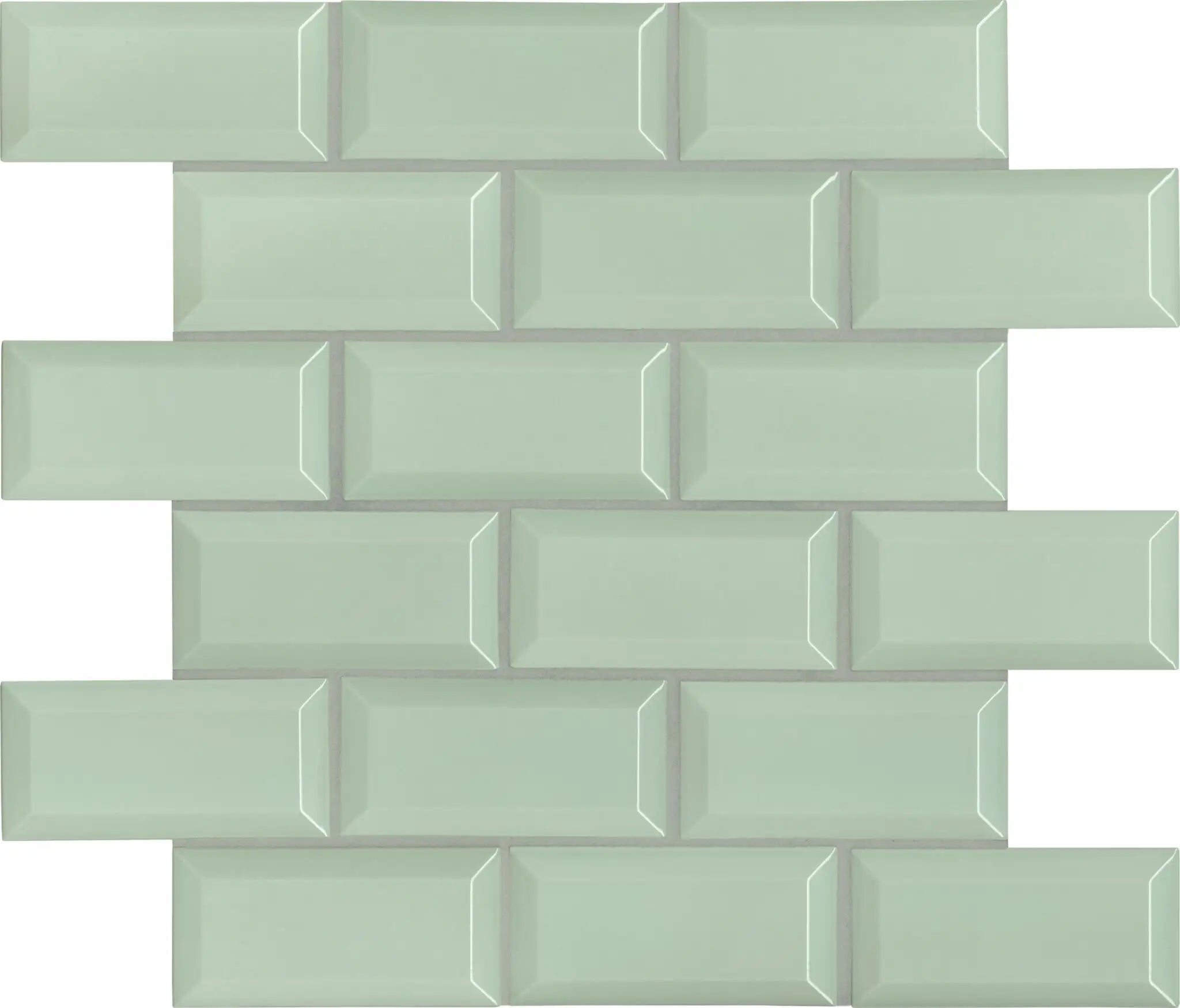 Agrob Buchtal District 2 x 4 Beveled 12.44" x 12.44" Porcelain Mosaic Racing Green