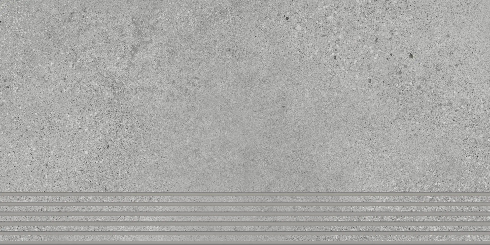 Agrob Buchtal Trio Stair 12" x 24" Porcelain Tile Cement Grey