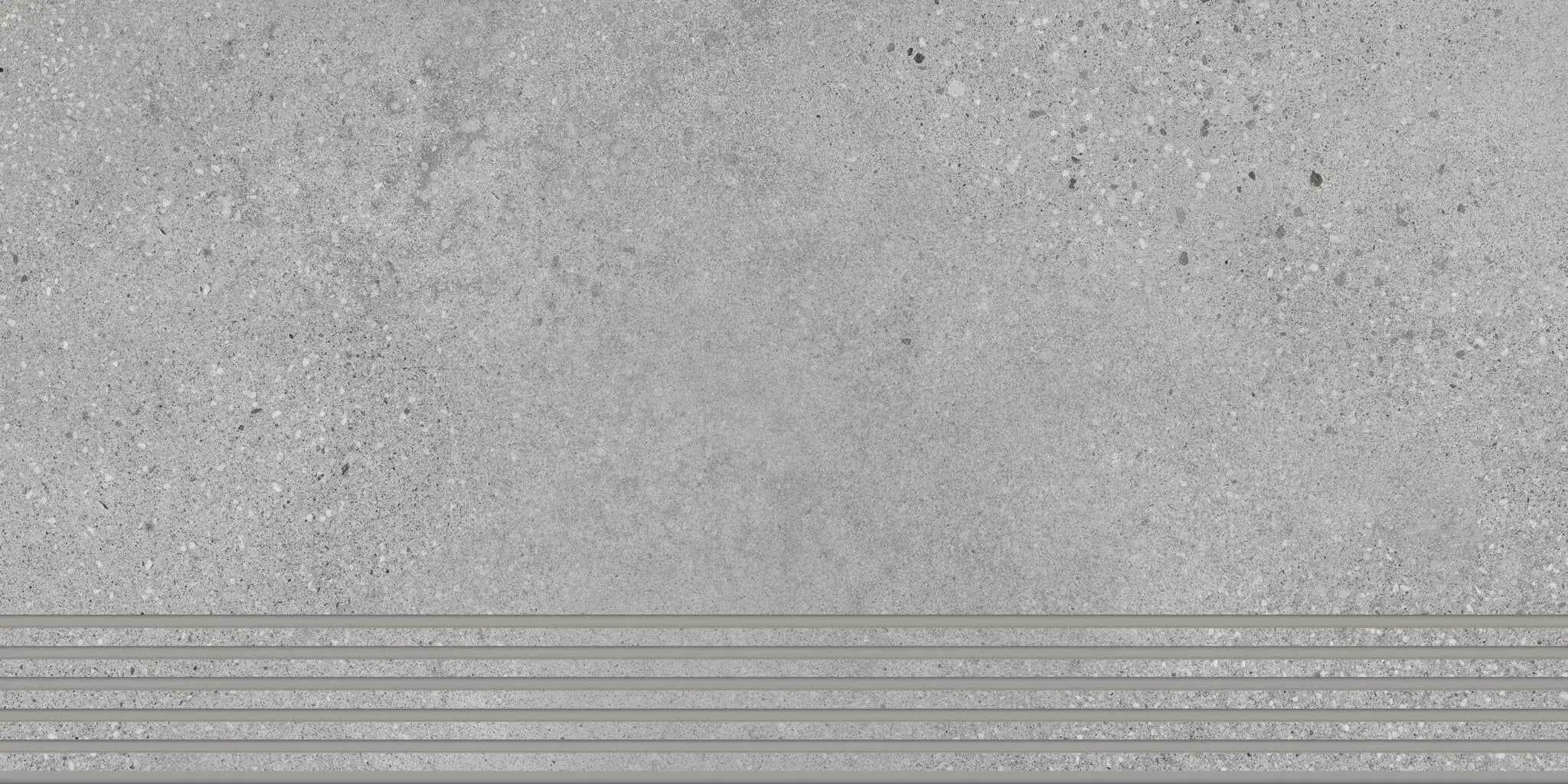 Agrob Buchtal Trio Stair 12" x 24" Porcelain Tile Cement Grey