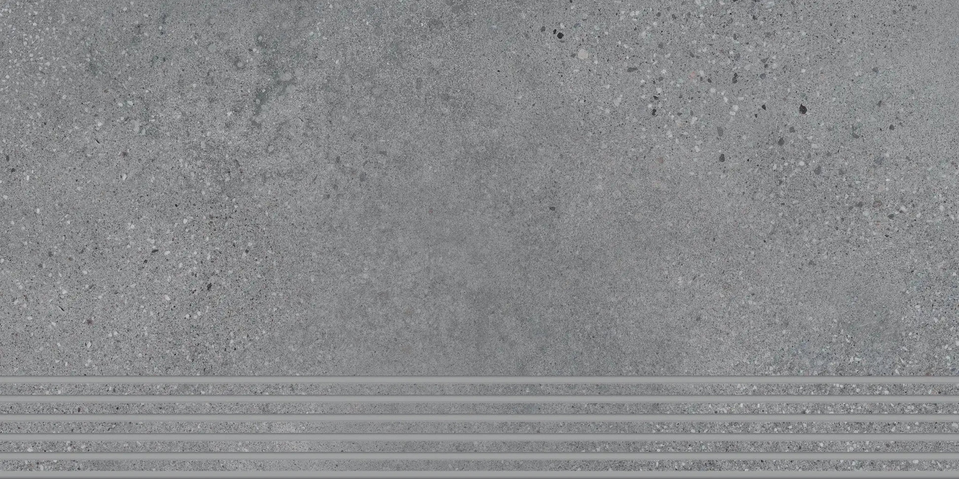 Agrob Buchtal Trio Stair 12" x 24" Porcelain Tile Iron Grey