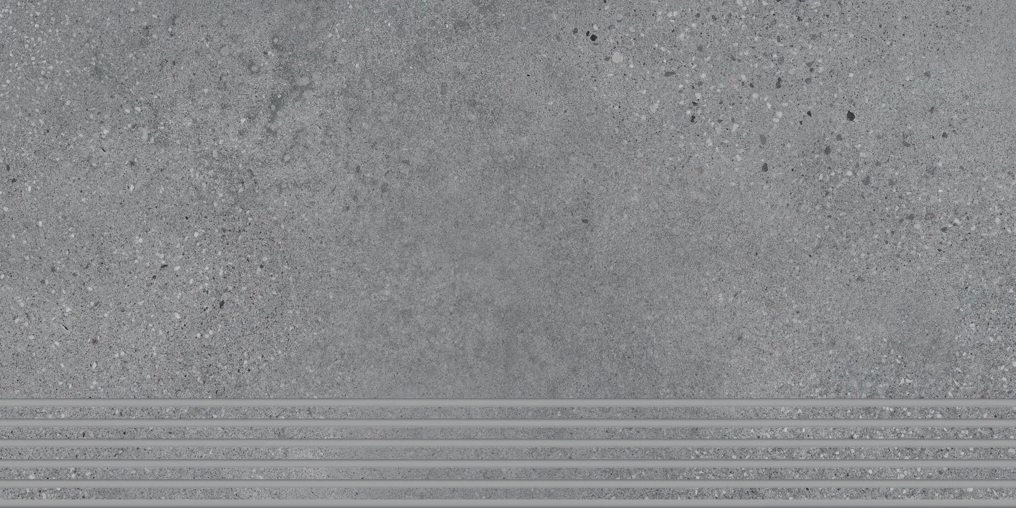 Agrob Buchtal Trio Stair 12" x 24" Porcelain Tile Iron Grey