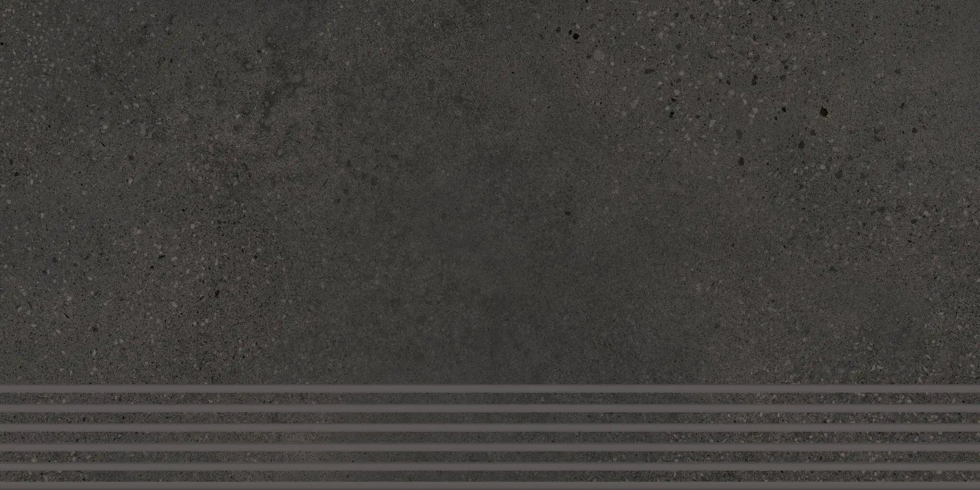 Agrob Buchtal Trio Stair 12" x 24" Porcelain Tile Slate Black