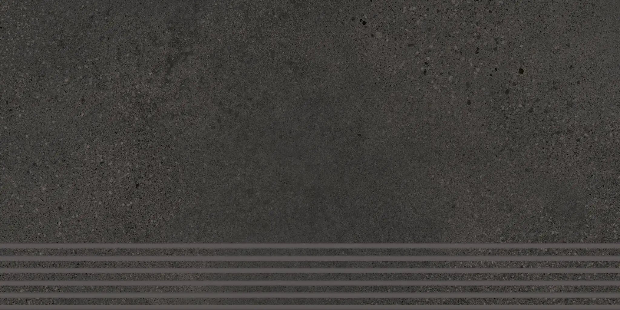 Agrob Buchtal Trio Stair 12" x 24" Porcelain Tile Slate Black