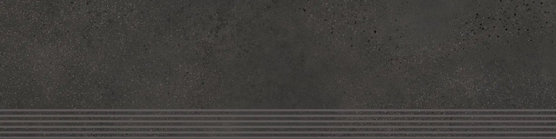 Agrob Buchtal Trio Stair 12" x 48" Porcelain Tile Slate Black