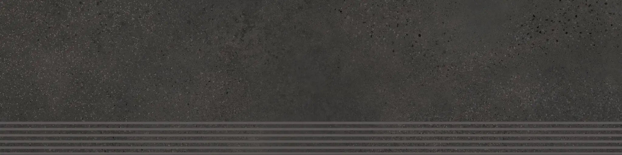 Agrob Buchtal Trio Stair 12" x 48" Porcelain Tile Slate Black