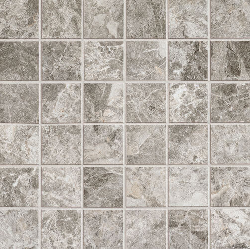 Happy Floors Mun 2 x 2 12" x 12" Porcelain Mosaic Grey