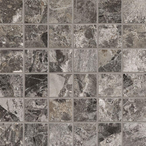 Happy Floors Mun 2 x 2 12" x 12" Porcelain Mosaic Dark