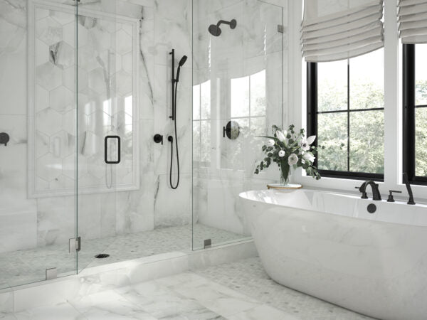 Anthology Marbleridge Reserve 10" x 11" Porcelain Tile Ashen Silk Polished