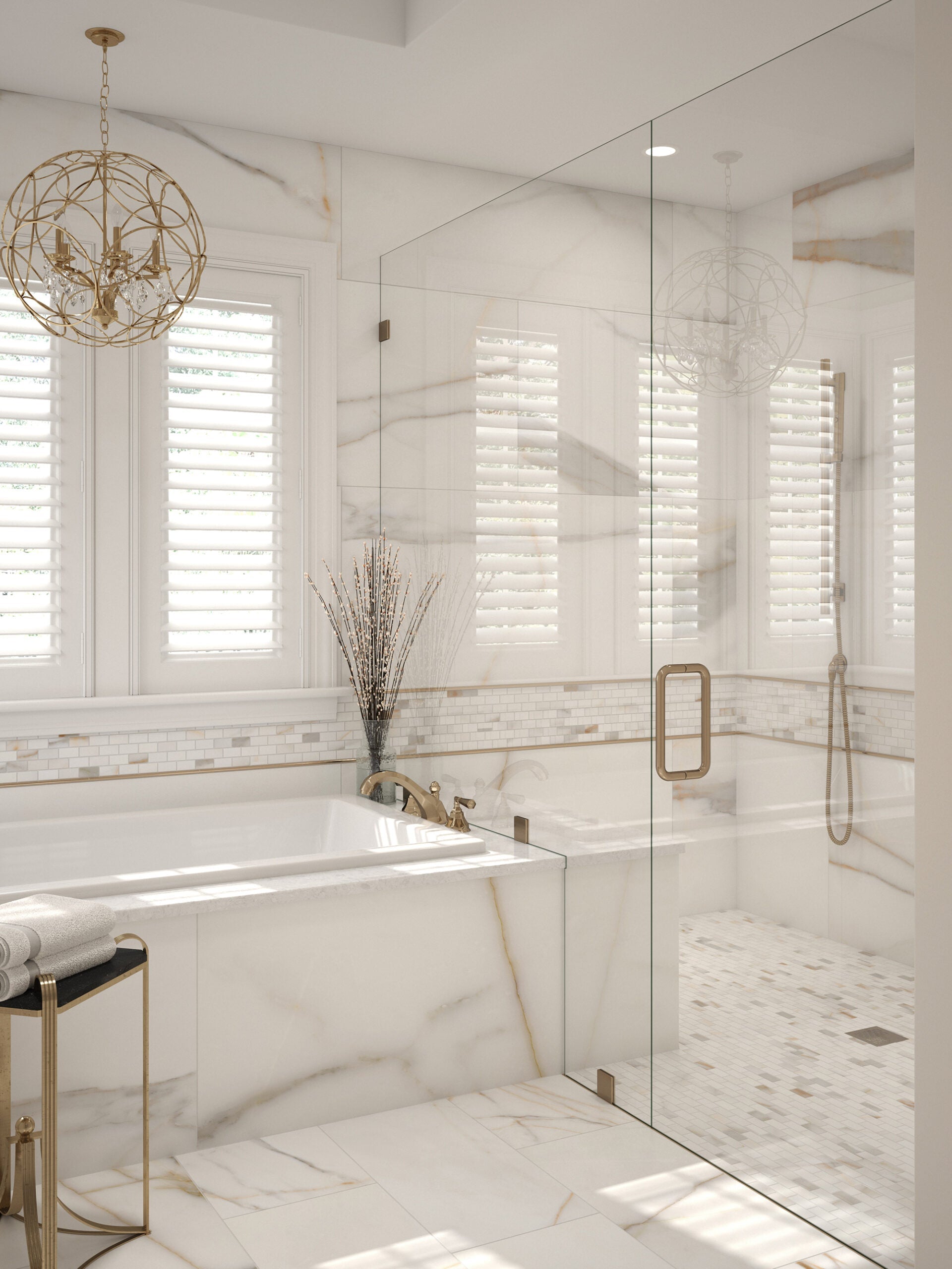 Anthology Marbleridge Reserve 1 x 2 11" x 11" Porcelain Mosaic Ashen Silk