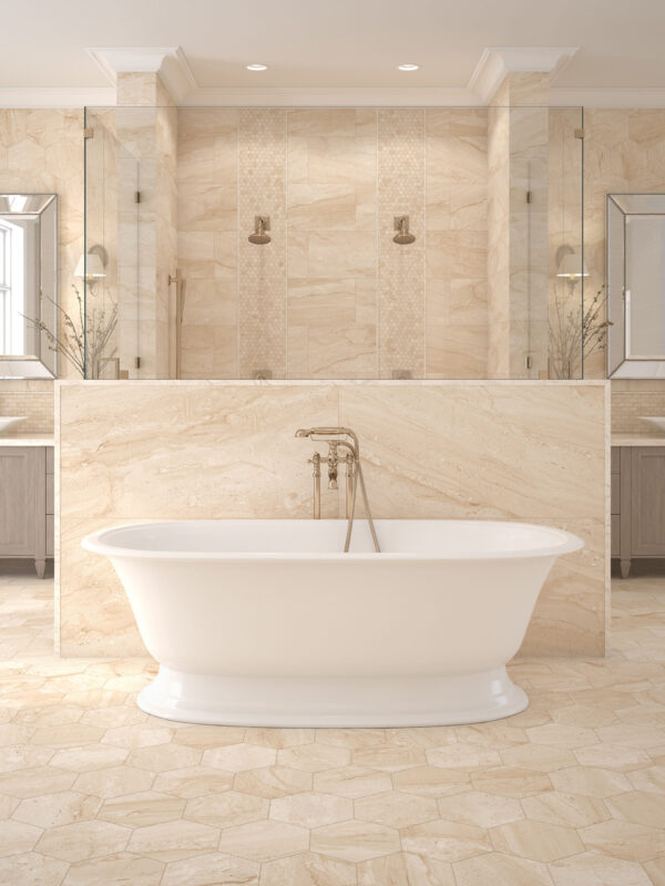 Anthology Marbleridge Reserve 10" x 11" Porcelain Tile Carrara Essence Matte