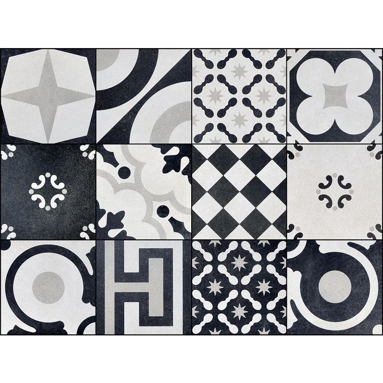 Arizona Tile Cementine B&W 8" x 8" Porcelain Tile