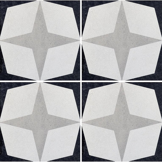 Arizona Tile Cementine B&W 8" x 8" Porcelain Tile