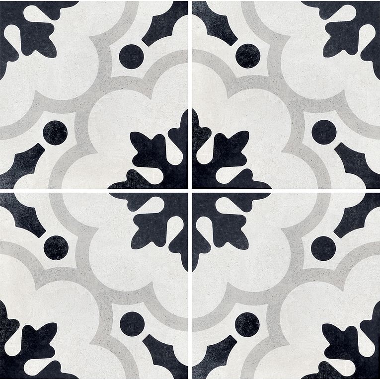 Arizona Tile Cementine B&W 8" x 8" Porcelain Tile
