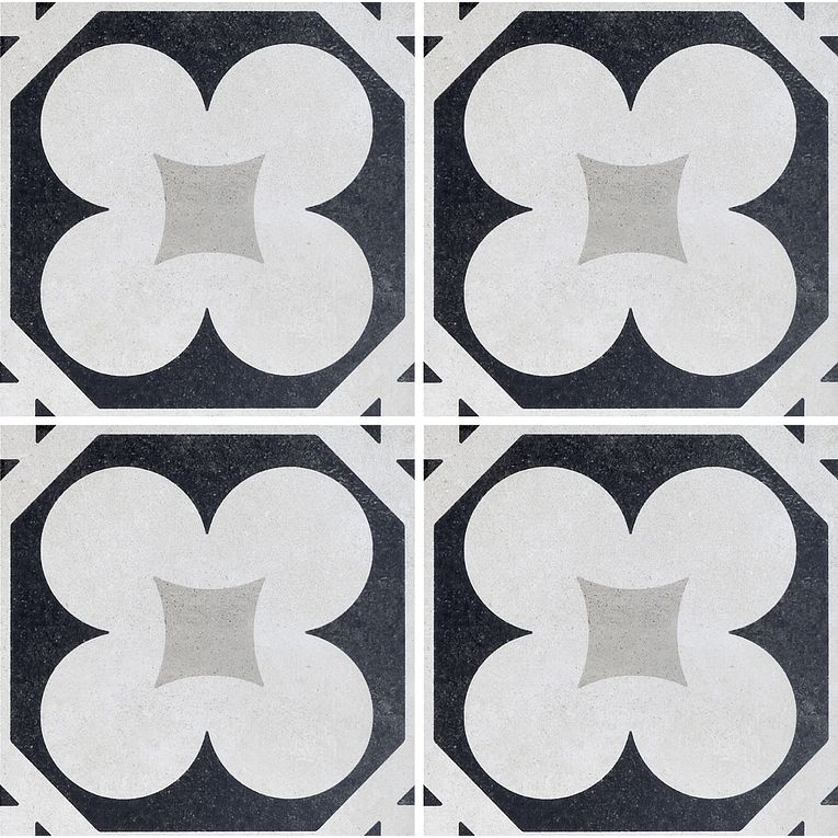 Arizona Tile Cementine B&W 8" x 8" Porcelain Tile