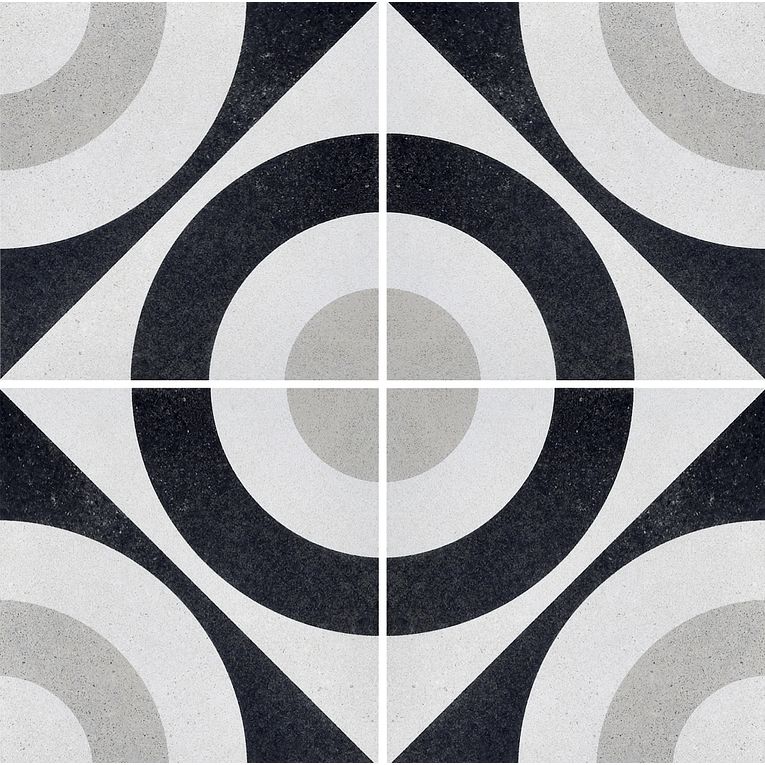 Arizona Tile Cementine B&W 8" x 8" Porcelain Tile