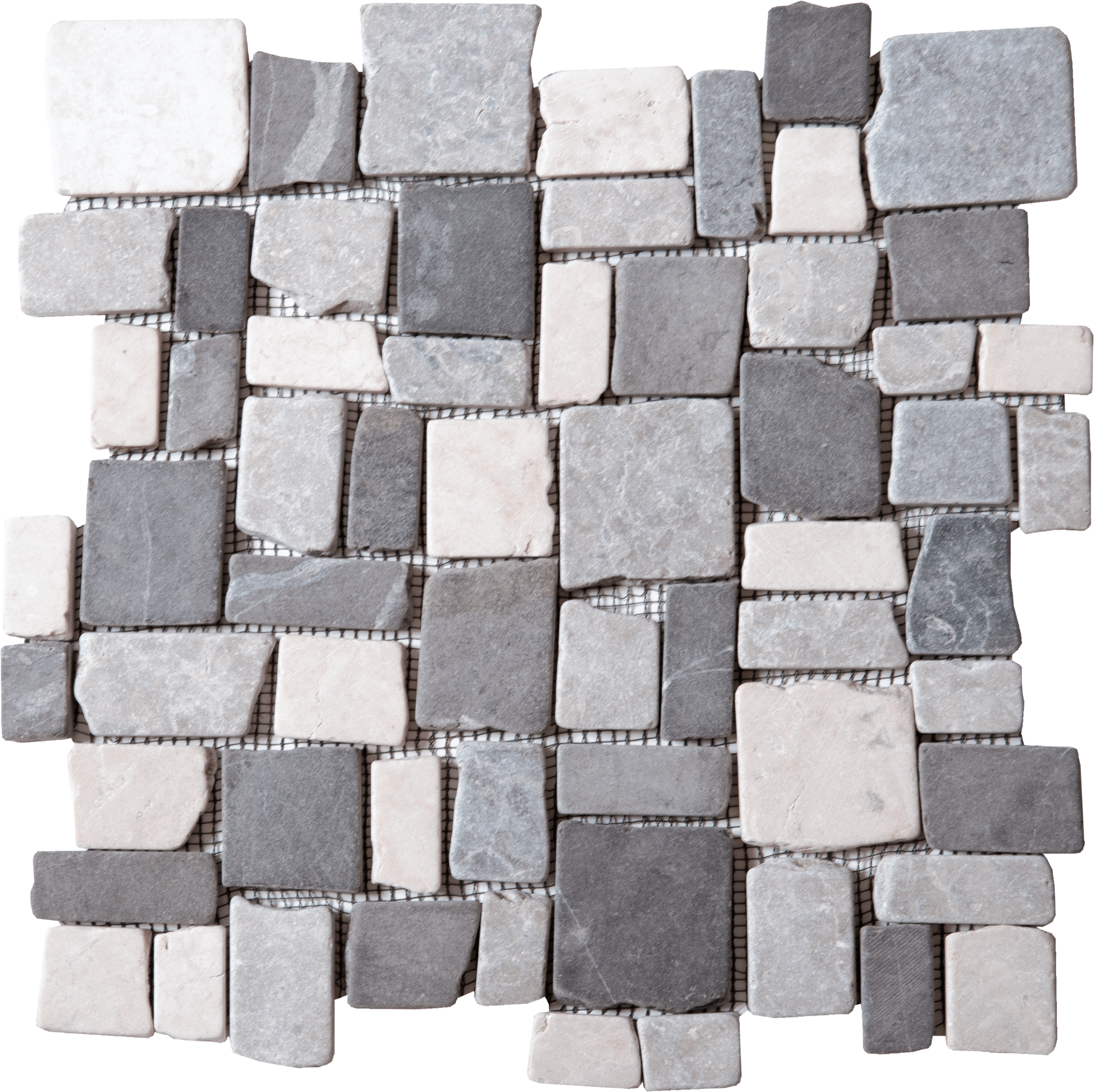 Bati Orient Marble Opus Cubic 11.8" x 11.8" Marble Mosaic White L.Grey D.Grey