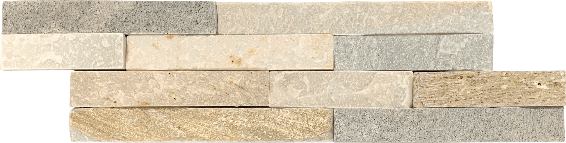 Bati Orient Floors-Wall Cladding 4" x 14" Natural Stone Mosaic Beige Grey