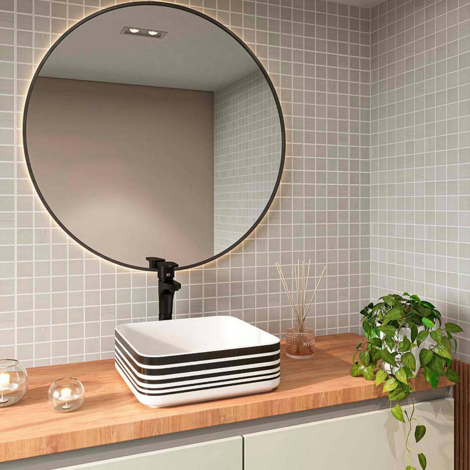 Alfagres Emilia 12" x 12" Ceramic Mosaic Gris