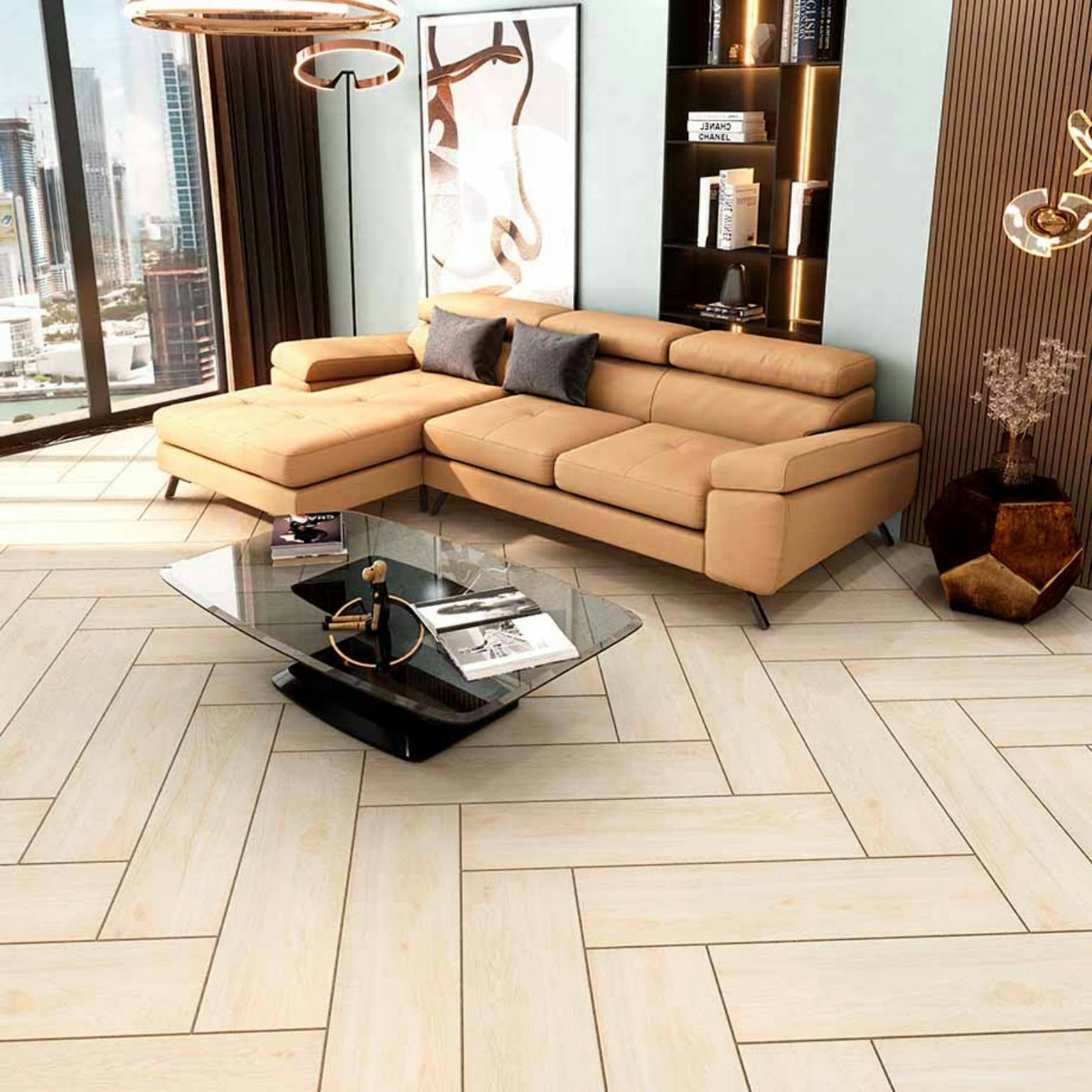 Alfagres Tampa 9" x 36" Ceramic Tile Almendra