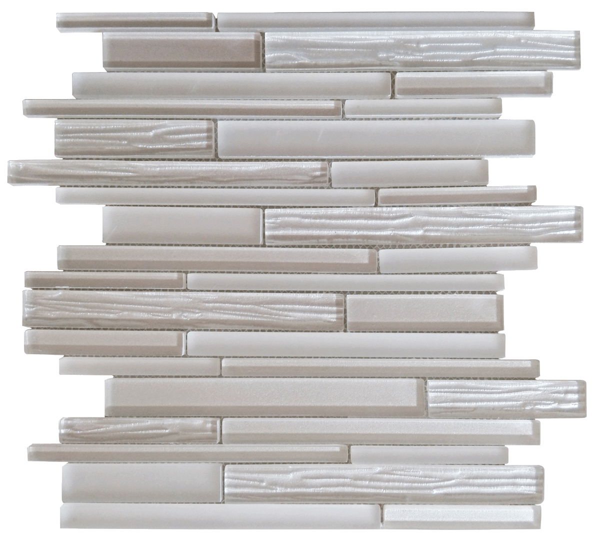 Bati Orient Baguette 2 x 2 11.8" x 12.6" Glass Mosaic Light Grey