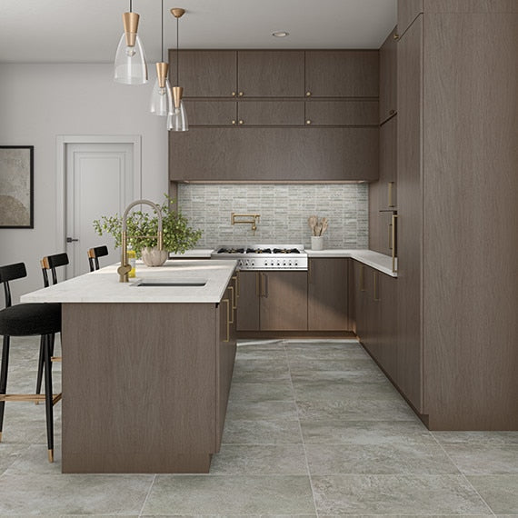 American Olean Urban Essence 1 x 6 Stacked 12" x 12" Porcelain Mosaic Lead