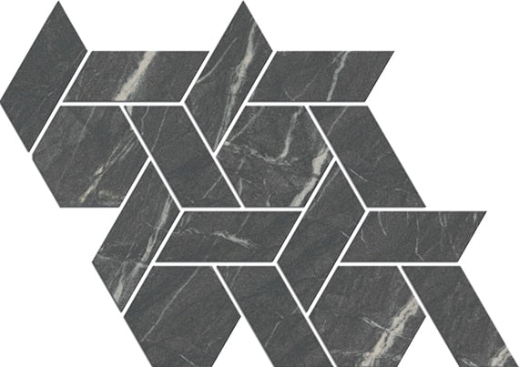 American Olean Foyer 3" Mixed 12" x 17" Porcelain Mosaic Steely