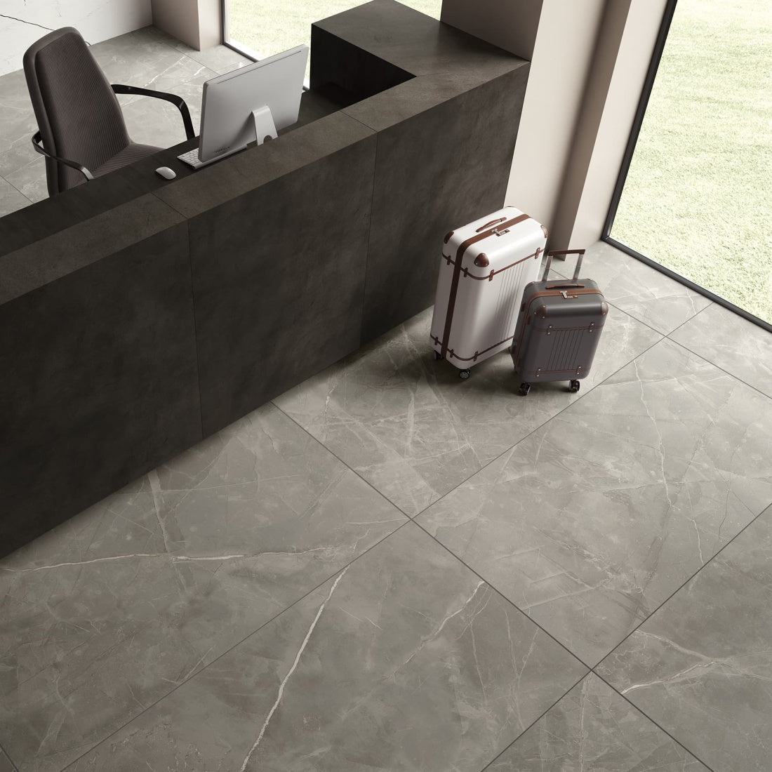 Atlas Concorde Beyond Calacatta 24" x 48" Porcelain Tile Glam White Matte
