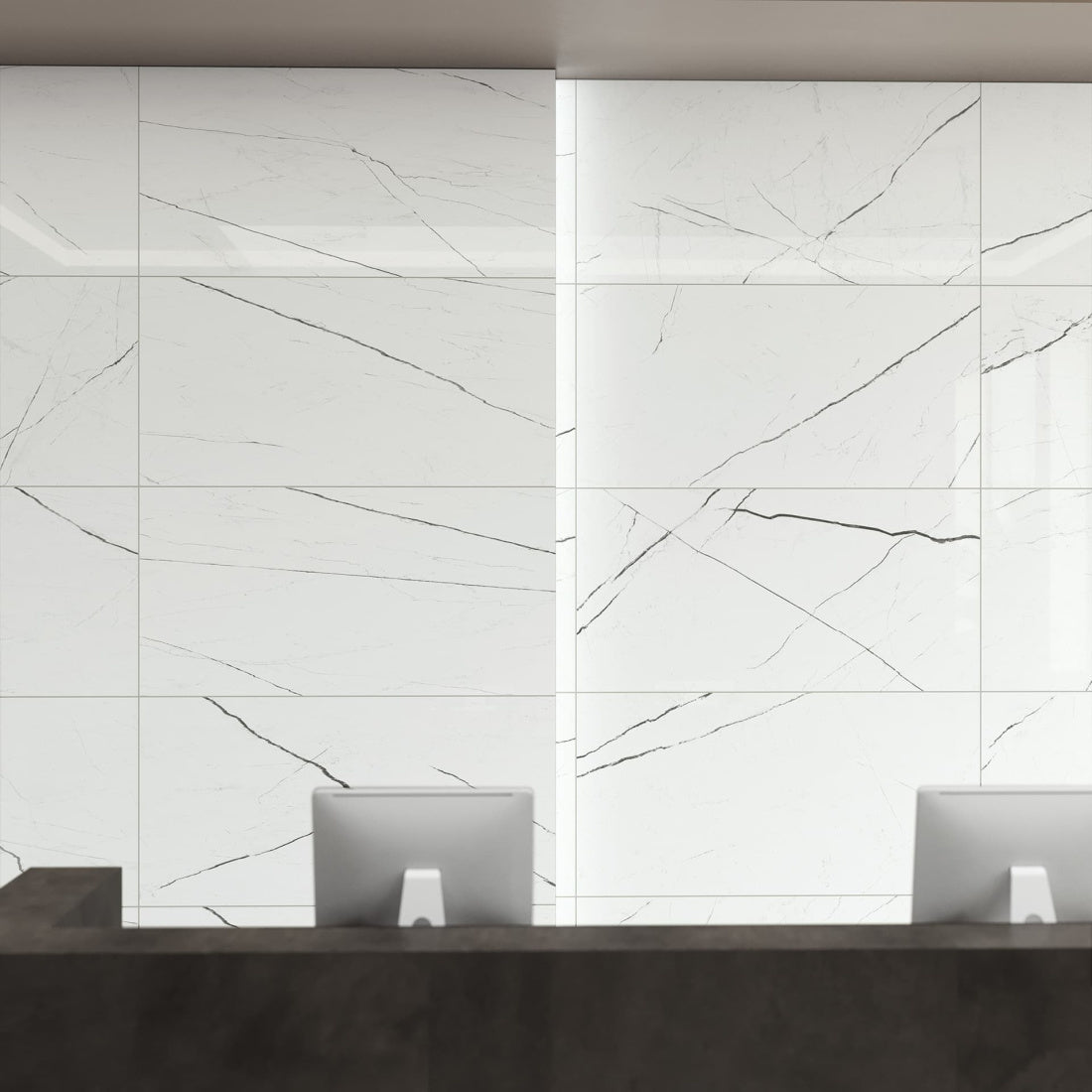 Atlas Concorde Beyond Calacatta 12" x 24" Porcelain Tile Black